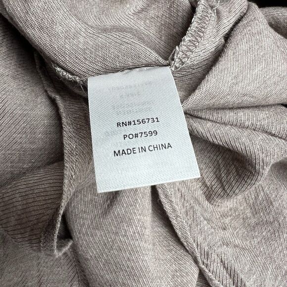 Neuflora Women's Linen Blend Midi Dress Size Small Taupe V Neck Pockets - Picture 9 of 12